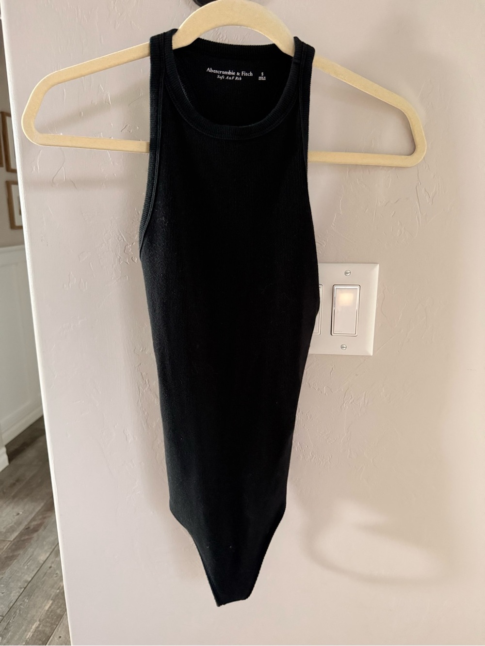 Abercrombie & Fitch Black Ribbed Tank Bodysuit size small
